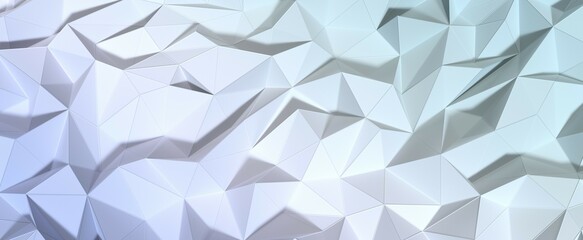 Polygonal crystalline surface with muted gradient. Geometric 3d render mesh mosaic with beige and silver tint. Triangular digital textures stacked in creative formations with futuristic interior