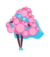 Cartoon fruit superhero. Vector illustration