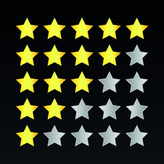 Five stars rating icon. Stars collection. Star icon. Star vector icons Vector illustration