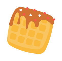 French waffles. Sweet Food icon. Vector illustration