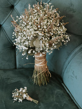 Wedding flowers bouquet for a bride  vintage toned picture