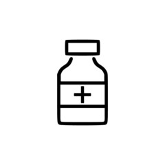 Medicine pills bottle icon isolated on white background
