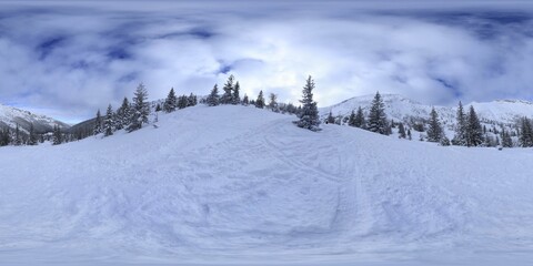 Tatra Mountains in Winter Snow 360 HDRI Panorama