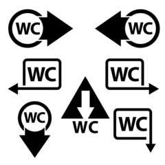 WC signs stock icon. Flat design on white background.