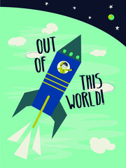 For kids, space, planets etc. themed cute print design