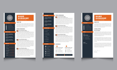 Creative Resume Template and Cover Letter Vector Modern CV Layout