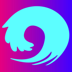 Ocean color logo design. Abstract minimal background. Background screensaver on a gradient background.