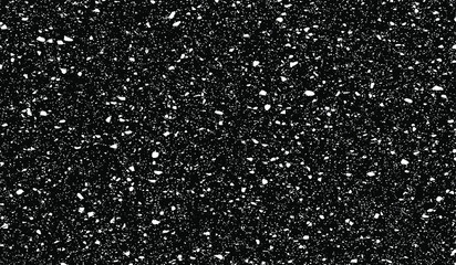 Small uneven spots and particles of debris. Abstract vector texture. Distressed uneven background. Grunge texture overlay with fine grains isolated on white background. Vector illustration. EPS10.