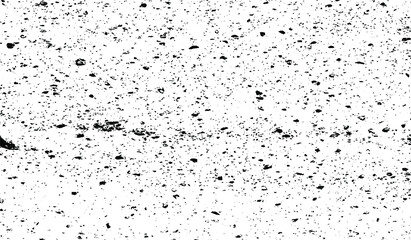Small uneven spots and particles of debris. Abstract vector texture. Distressed uneven background. Grunge texture overlay with fine grains isolated on white background. Vector illustration. EPS10.