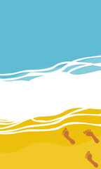 Human footprints on the sand