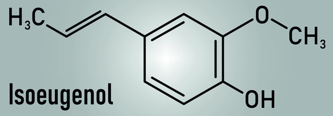 Isoeugenol fragrance molecule, skeletal chemical formula.