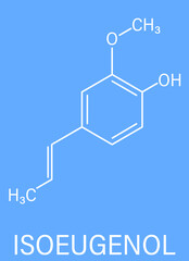 Isoeugenol fragrance molecule, skeletal chemical formula.