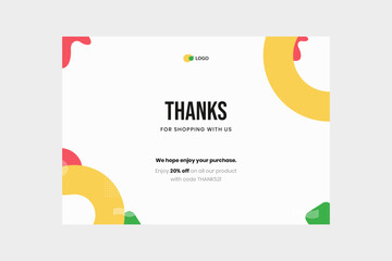 Colorful Youth Minimalist Simple Modern Thank You Card Template. This design embraces vibrant and youthful colors within a minimalist and contemporary layout. 