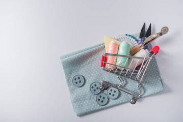Background for fabric accessories shop