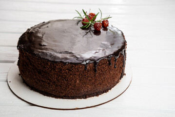 chocolate cake with cherries