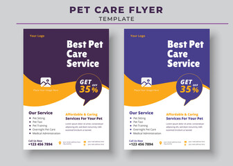 Pet Care Flyer Template, Pet Sitting Flyer Template, Pet Walkers Flyer Template