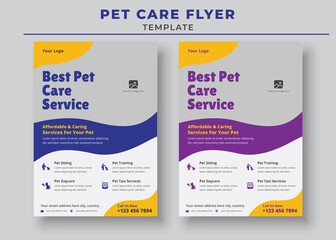 Pet Care Flyer Template, Pet Sitting Flyer Template, Pet Walkers Flyer Template
