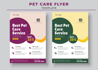 Pet Care Flyer Template, Pet Sitting Flyer Template, Pet Walkers Flyer Template