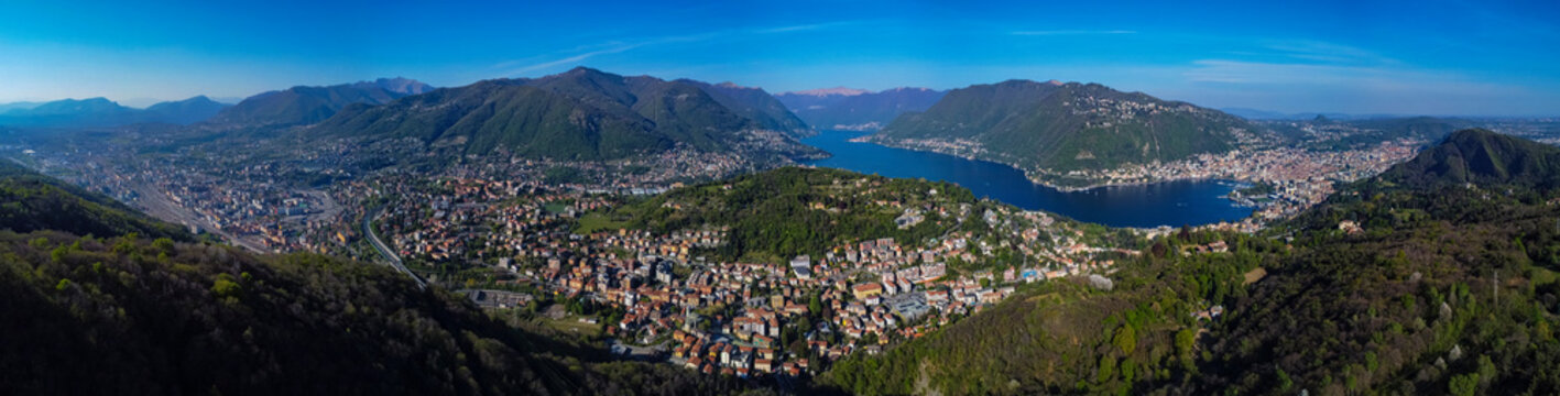 Landscape of Lake Como near the border with switzerland