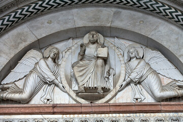  Lucca - detail from St Martin's Cathedral facade, Tuscany