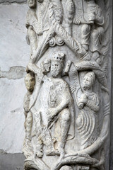Fototapeta na wymiar Lucca - detail from St Martin's Cathedral facade. Tuscany