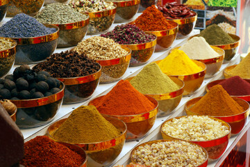 arabian spice and herb street market stall