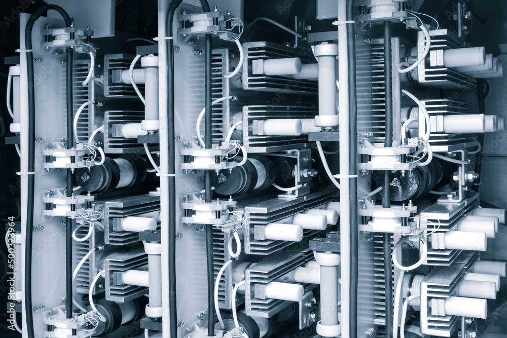 Poster close-up switch. voltage distributor with circuit breakers. electric background. power supply of an 
