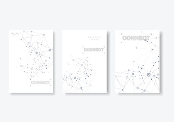 abstract molecule shape, glossy icons set