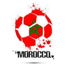 Soccer ball with Morocco national flag colors