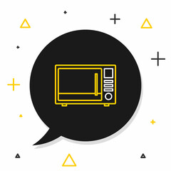 Line Microwave oven icon isolated on white background. Home appliances icon. Colorful outline concept. Vector