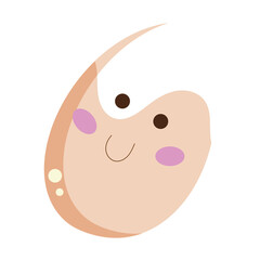 Isolated colored boiled egg Cute design Vector