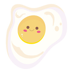 Isolated colored fried egg Cute design Vector