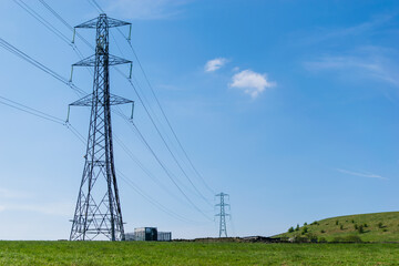 power lines on the field