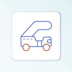 Line Passenger ladder for plane boarding icon isolated on white background. Airport stair travel. Colorful outline concept. Vector