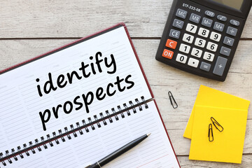 identify prospects text on planner page on light table