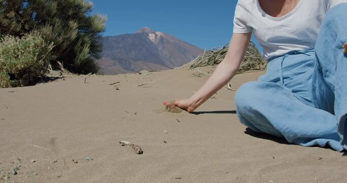 Woman in Teide National Park on Tenerife 