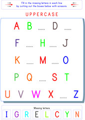 It is a worksheet prepared to teach upper and lower case letters in the alphabet.