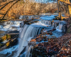 Beautiful waterfall at Old Stone Fort State Archaeological Park, Manchester, Tennessee, USA on a beautiful day...