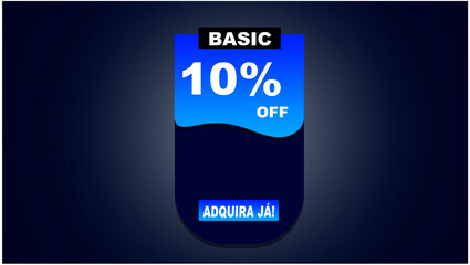 Obraz premium 10 percent blue banner discount for promotions and offers.