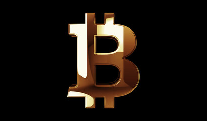 Bitcoin blockchain crypto currency symbol digital 3d illustration