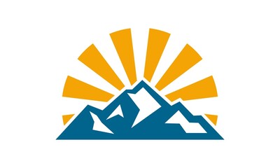 mountain and sunrise vector