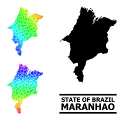 Obraz premium Spectral gradiented starred mosaic map of Maranhao State. Vector colored map of Maranhao State with spectral gradients.