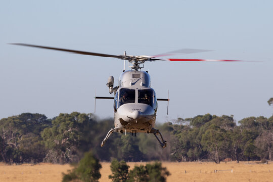 Tyabb, Australia - March 9, 2014: Royal Australian Navy (RAN) Bell 429 Helicopter N49-049 Operated By 723 Squadron Based At HMAS Albatross In Nowra, NSW.