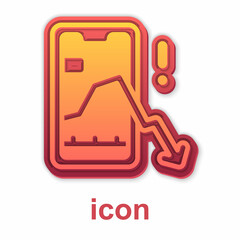 Gold Mobile stock trading concept icon isolated on white background. Online trading, stock market analysis, business and investment. Vector