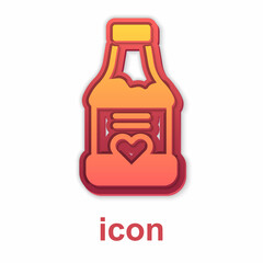 Gold Vitamin complex of pill capsule icon isolated on white background. Healthy lifestyle. Vector