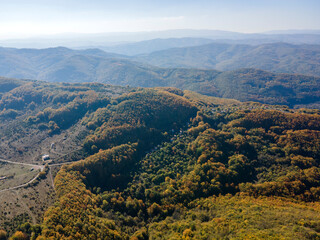 Fototapeta premium Autumn Landscape of Erul mountain near Kamenititsa peak, Bulgaria
