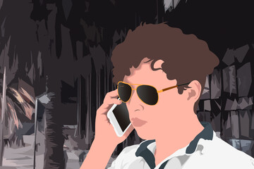 un amanecer en las calles de la ciudad con palmas