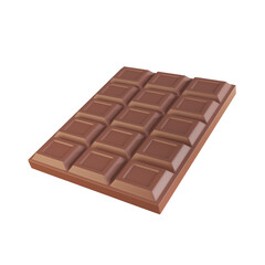 Chocolate bar. Cocoa sweets Helps to relax when eating. 3d render.