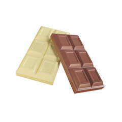 Chocolate bar. Cocoa sweets Helps to relax when eating. 3d render.