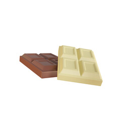 Chocolate bar. Cocoa sweets Helps to relax when eating. 3d render.